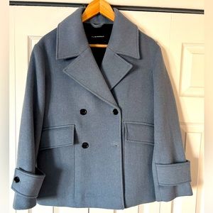 Club Monaco Dusty Blue Double-Breasted Pea Coat